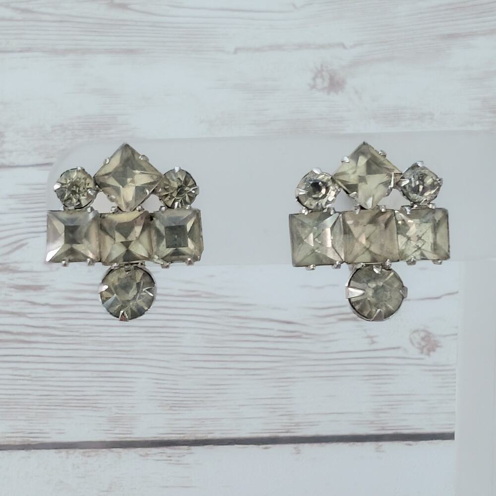 Vintage Screw Back / Screw On Earrings - Discolored Gems